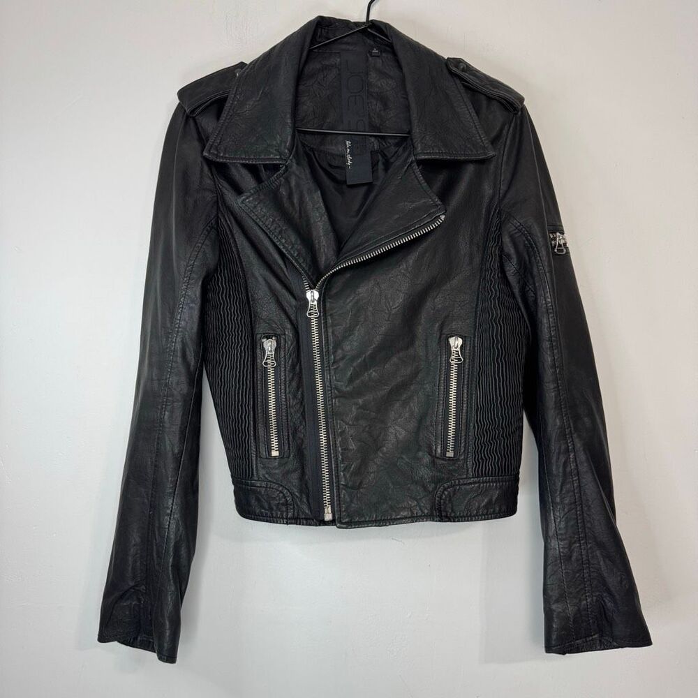 Joe’s Jeans Airtuck Leather Moto Jacket L